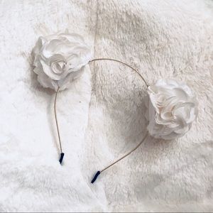 White floral headband